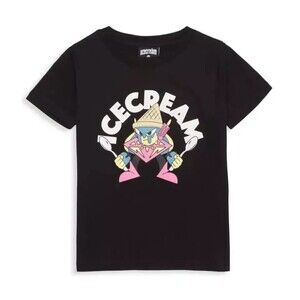 Ice Cream Billionaire Boys Club Graphic T Shirt Scoops Youth Kids Size 5/6 Black
